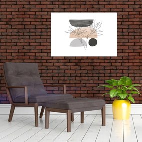 Kép - Vonal művészet virágok N⁰2 (90x60 cm)