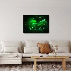 Kép - zöld absztrakció (üvegen) (70x50 cm)