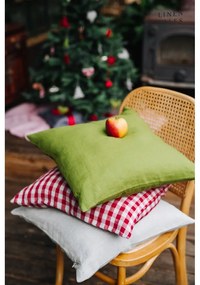 Len párnahuzat 50x50 cm Red Gingham – Linen Tales