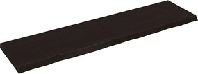 vidaXL sötétbarna kezelt tömör fa fürdőszobai pult 200x50x(2-6) cm