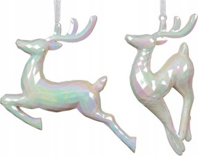 Szarvas alakú karácsonyfa medál Szarvas irizáló 18cm