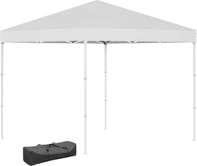 Outsunny Összecsukható Pavilon 2,5x2,5 m Pop Up, 8 Szívónyílással és Hordtáskával, Kültéri Acél és Oxford Pavilon, Kerthez, Bulikhoz, Fehér | Aosom
