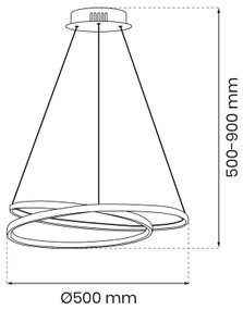LED Csillár zsinóron LUCERO LED/48W/230V fényezett króm