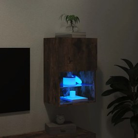 füstös tölgy színű TV-szekrény LED-lámpákkal 40,5x30x60 cm