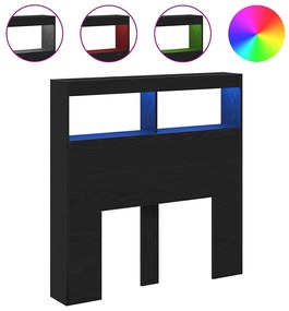 fekete tölgy színű áthidalószekrény LED-ekkel 100 x 17 x 102 cm