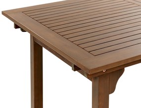 Sötétbarna akácfa kihúzható étkezőasztal 160 / 220 x 90 cm AMANTEA Beliani