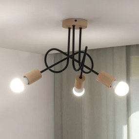 OXFORD felületre szerelt mennyezeti csillár 3xE27/15W/230V fenyő/fekete