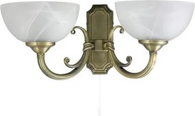 Rabalux beltéri fali lámpa e14 2x40w bronz/fehér alabástrom üveg  marlene