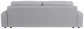 Világosszürke kordbársony kinyitható tárolóhelyes kanapé 234 cm Sara – Ropez