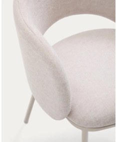 Krémszínű kárpitozott étkezőfotel Maina – Kave Home