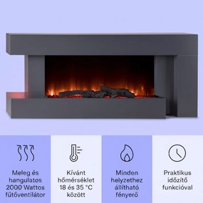 Klarstein Studio Light & Fire 2 Smart, kandalló, 1000/2000 W, MDF, WiFi Control