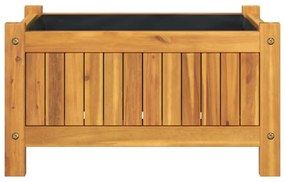 tömör akácfa kerti virágtartó béléssel 54 x 31 x 30 cm
