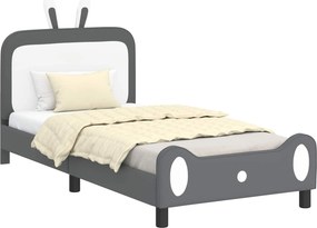 vidaXL Gyerekágy kerettel fejtámlával Világosszürke 80 x 200 cm PU
