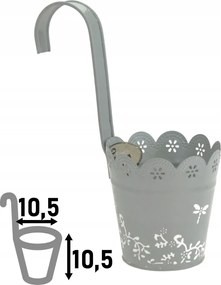Bari függesztett balkon kaspó, 10,5 x ⌀10,5 cm szürke