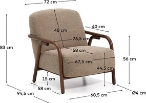 Szürkésbarna zsenília fotel Sylo – Kave Home