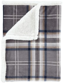 Szürke sherpa takaró 130x170 cm Kelso Check – Catherine Lansfield