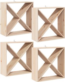 vidaXL Borágas 4 pcs Természetes 62 x 25 x 62 cm Tömör fenyőfa