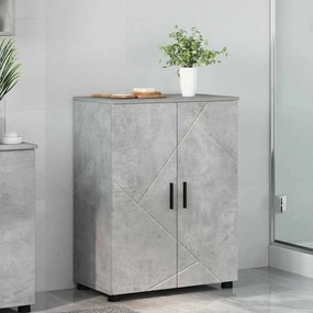 Fürdőszoba Székény ajtóval Beton szürke 60 x 35 x 80 cm Faanyag
