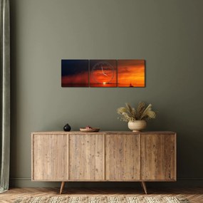 Vitorlás naplementekor (órával) (90x30 cm)