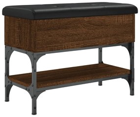 barna tölgy színű szerelt fa cipőtároló pad 62 x 32 x 45 cm