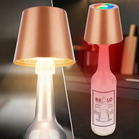 Briloner 7510013-LED RGB fényerőszabályozható CALIDA asztali lámpa 2,5W/5V IP44 1200mAh bronzszínű