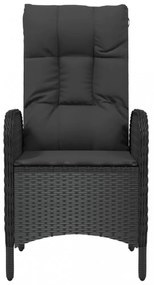 2 db fekete polyrattan kültéri szék