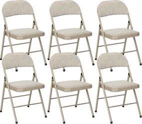 HOMCOM 6 darabos összecsukható szék készlet, hordozható étkezőszékek, beltéri összecsukható szék, vászon párnával és acél kerettel, 45 x 46 x 78 cm, b