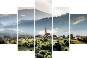 Kép - falu a ködben (150x105 cm)