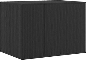 Fekete Polyrattan Kerti Párnatartó Doboz 145 X 100 X 103 Cm
