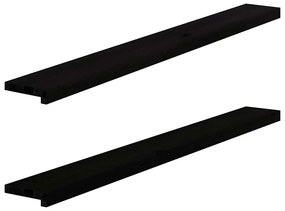 ablakpárkányok 2 db sötétbarna 140x15x2 cm tömör fa tölgyfa