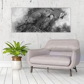Kép - Akvarell papagájok (120x50 cm)