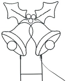 Brilagi - LED kültéri karácsonyi dekoráció LED/3xAA IP44 55x32 cm csengők