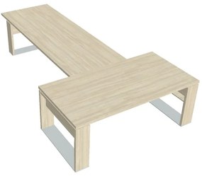 Verno+ asztal 200 x 370 cm, kiegészítő íróasztallal, akác