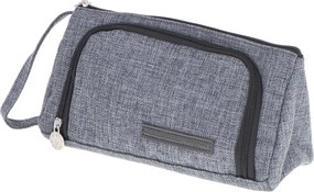 Iskolai tolltartó dupla tasakos hiúsági tok szürke