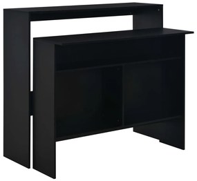 Fekete bárasztal 2 asztallappal 130 x 40 x 120 cm