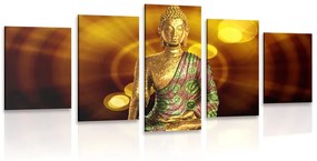 5 részes kép Buddha absztrakt háttérrel