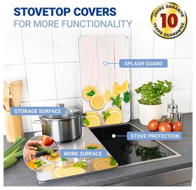 Edzett üveg tűzhely fedőlap szett 2 db-os 52x30 cm Lemons – Wenko