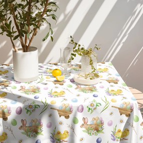 Goldea húsvéti szögletes teflonos asztalterítő - húsvéti szimbólumok 120 x 140 cm