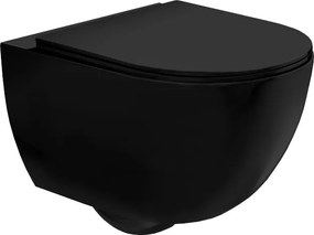 Függesztett Tál Fekete Wc Rea Mini Rimless Flat Black Matt Akasztós Wc Tál
