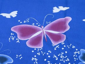 Pamut ágynemű VIOLET BUTTERFLY sötétkék Ágyneműhuzat mérete: 70 x 90 cm | 140 x 200 cm