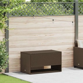 Barna polyrattan kültéri párna doboz 100x55x55,5 cm