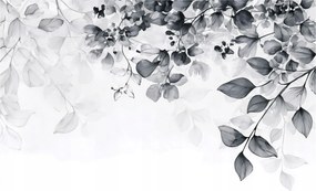 Fotótapéta Levelek Lógó Fekete-fehér Falra Hálószoba Nappali 150x105