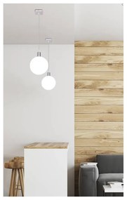 Ezüstszínű függőlámpa üveg búrával ø 15 cm Oden – Candellux Lighting