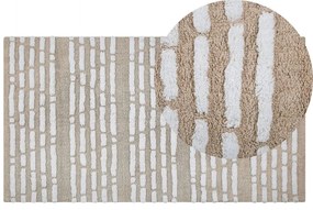 Bézs pamutszőnyeg 120 x 180 cm AHIRLI Beliani