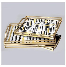 KÉSZLET 2x Dekoratív tálca 40x30/35x25 cm arany