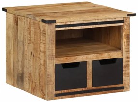 tömör mangófa dohányzóasztal fiókokkal 50 x 50 x 40 cm