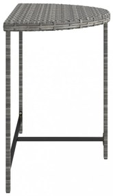 szürke polyrattan kerti asztal 100 x 50 x 75 cm