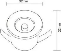 UNIVERSO Mini spot lámpatest 1w 6500k 80lm 30° IP20 Fehér D31x22mm kivágás:D28mm