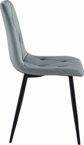 AKCIÓ Szürke bársony étkezőszék LIBRA fekete lábakkal II. minőség