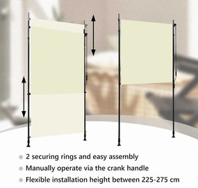 krémszínű kültéri roló 120 x 270 cm